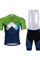 BONAVELO Kurzarm Radtrikot und Shorts - SLOVENIA - Blau/Grün