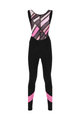 SANTINI Lange Fahrradhose mit Trägern - CORAL RAGGIO LADY - Schwarz/Rosa