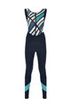 SANTINI Lange Fahrradhose mit Trägern - CORAL RAGGIO LADY - Blau/Schwarz