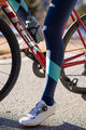 SANTINI Lange Fahrradhose mit Trägern - CORAL BENGAL LADY - Schwarz/Blau
