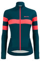 SANTINI Radtrikot und Hose für den Winter - CORAL B. LADY WINTER - Schwarz/Blau/Rosa