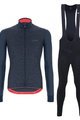 SANTINI Radtrikot und Hose für den Winter - COLORE PURO WINTER - Blau/Schwarz