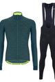 SANTINI Radtrikot und Hose für den Winter - COLORE PURO WINTER - Schwarz/Grün