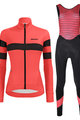 SANTINI Radtrikot und Hose für den Winter - CORAL B. LADY WINTER - Schwarz/Rosa