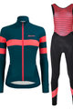 SANTINI Radtrikot und Hose für den Winter - CORAL B. LADY WINTER - Schwarz/Blau/Rosa