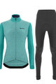 SANTINI Radtrikot und Hose für den Winter - COLORE PURO LADY WNT - Schwarz/Hellblau