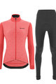 SANTINI Radtrikot und Hose für den Winter - COLORE PURO LADY WNT - Rosa/Schwarz