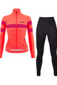 SANTINI Radtrikot und Hose für den Winter - CORAL BENGAL+OMNIA W - Schwarz/Rosa