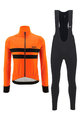 SANTINI Fahrradjacke und Hose für den Winter - COLORE HALO + LAVA - Orange/Schwarz