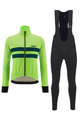 SANTINI Fahrradjacke und Hose für den Winter - COLORE HALO + LAVA - Grün/Schwarz