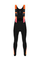 SANTINI Lange Fahrradhose mit Trägern - COMMAND WINTER - Orange/Schwarz