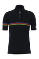 SANTINI Kurzarm Fahrrad-Shirt - UCI RAINBOW WOOL - Regenbogen/Schwarz