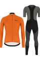SANTINI Radtrikot und Hose für den Winter - COLORE WINTER - Grau/Schwarz/Orange