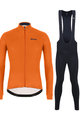 SANTINI Radtrikot und Hose für den Winter - COLORE WINTER II - Schwarz/Orange