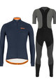 SANTINI Radtrikot und Hose für den Winter - COLORE WINTER - Schwarz/Grau/Blau