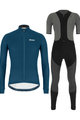 SANTINI Radtrikot und Hose für den Winter - COLORE WINTER - Blau/Grau/Schwarz