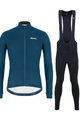 SANTINI Radtrikot und Hose für den Winter - COLORE WINTER II - Schwarz/Blau