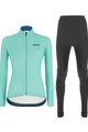 SANTINI Radtrikot und Hose für den Winter - COLORE LADY WINTER - Hellblau/Schwarz