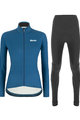 SANTINI Radtrikot und Hose für den Winter - COLORE LADY WINTER - Blau/Schwarz