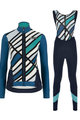 SANTINI Radtrikot und Hose für den Winter - CORAL R. LADY WINTER - Schwarz/Blau
