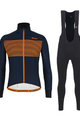 SANTINI Fahrradjacke und Hose für den Winter - COLORE WINTER III - Orange/Blau/Schwarz