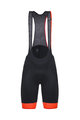 SANTINI Kurze Fahrradhose mit Trägern - SCATTO - Orange/Schwarz
