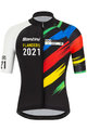 SANTINI Kurzarm Fahrradtrikot - UCI WC FLANDERS 2021 - Schwarz/Regenbogen