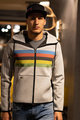 SANTINI Fahrrad-Kapuzenpullover - UCI RAINBOW - Grau