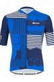 SANTINI Kurzarm Radtrikot und Shorts - DELTA OPTIC - Blau/Weiß