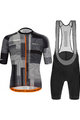 SANTINI Kurzarm Radtrikot und Shorts - KARMA KINETIC - Schwarz/Weiß/Orange