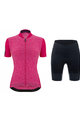 SANTINI Kurzarm Radtrikot und Shorts - COLORE PURO LADY - Schwarz/Rosa