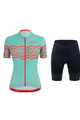 SANTINI Kurzarm Radtrikot und Shorts - TONO PROFILO LADY - Blau/Schwarz/Orange