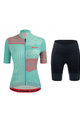 SANTINI Kurzarm Radtrikot und Shorts - GIADA OPTIC LADY - Schwarz/Blau/Rosa