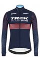 SANTINI Langarm Fahrradtrikot für den Winter - TREK 2022 FACTORY RACING CX WINTER - Rosa/Blau