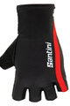 SANTINI Fingerlose Fahrradhandschuhe - X IRONMAN VIS - Schwarz/Rot
