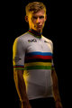 SANTINI Kurzarm Fahrradtrikot - UCI WORLD 100 GOLD - Regenbogen/Weiß