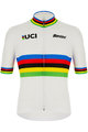 SANTINI Kurzarm Fahrradtrikot - UCI WORLD CHAMP ECO - Regenbogen/Weiß