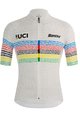 SANTINI Kurzarm Fahrradtrikot - UCI WORLD CHAMP 100 - Weiß/Regenbogen