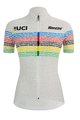 SANTINI Kurzarm Fahrradtrikot - UCI WORLD 100 LADY - Weiß/Regenbogen