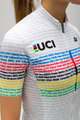 SANTINI Kurzarm Fahrradtrikot - UCI WORLD 100 LADY - Weiß/Regenbogen