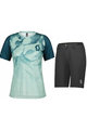 SCOTT Kurzarm Radtrikot und Shorts - TRAIL VERTIC LADY - Blau/Schwarz/Grün