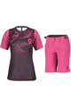 SCOTT Kurzarm Radtrikot und Shorts - TRAIL VERTIC LADY - Lila/Rosa