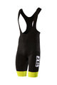 SIX2 Kurze Fahrradhose mit Trägern - SLP STRIPES - Gelb/Schwarz