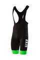 SIX2 Kurze Fahrradhose mit Trägern - SLP STRIPES - Schwarz/Grün