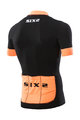 SIX2 Kurzarm Fahrradtrikot - BIKE3 STRIPES - Orange/Schwarz