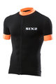 SIX2 Kurzarm Fahrradtrikot - BIKE3 STRIPES - Schwarz/Orange