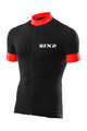 SIX2 Kurzarm Fahrradtrikot - BIKE3 STRIPES - Schwarz/Rot