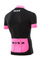 SIX2 Kurzarm Fahrradtrikot - BIKE3 STRIPES - Schwarz/Rosa