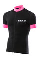 SIX2 Kurzarm Fahrradtrikot - BIKE3 STRIPES - Schwarz/Rosa