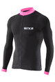 SIX2 Langarm Fahrradtrikot für den Sommer - BIKE4 STRIPES - Rosa/Schwarz